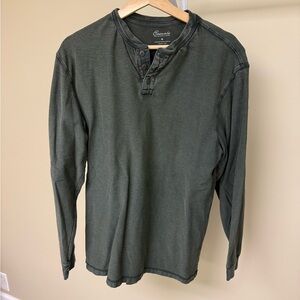 Long Sleeve Henley Shirt - Green